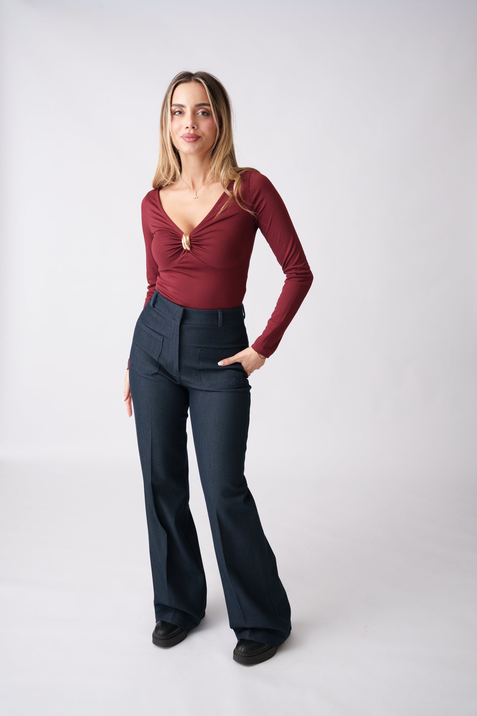 High Waist Pants –  Navy