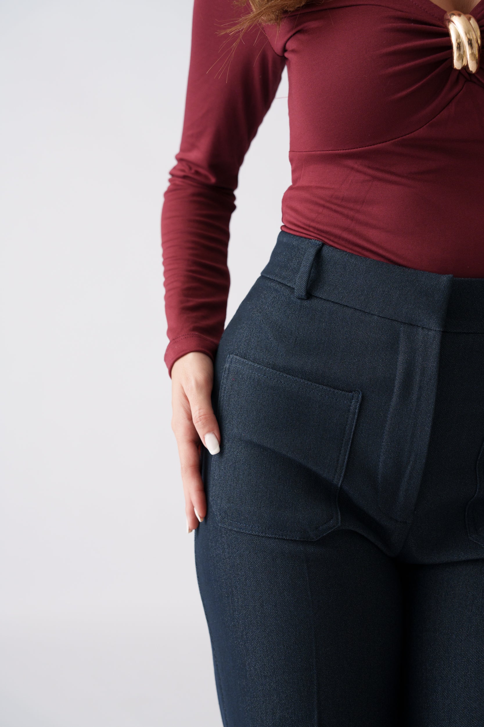 High Waist Pants –  Navy