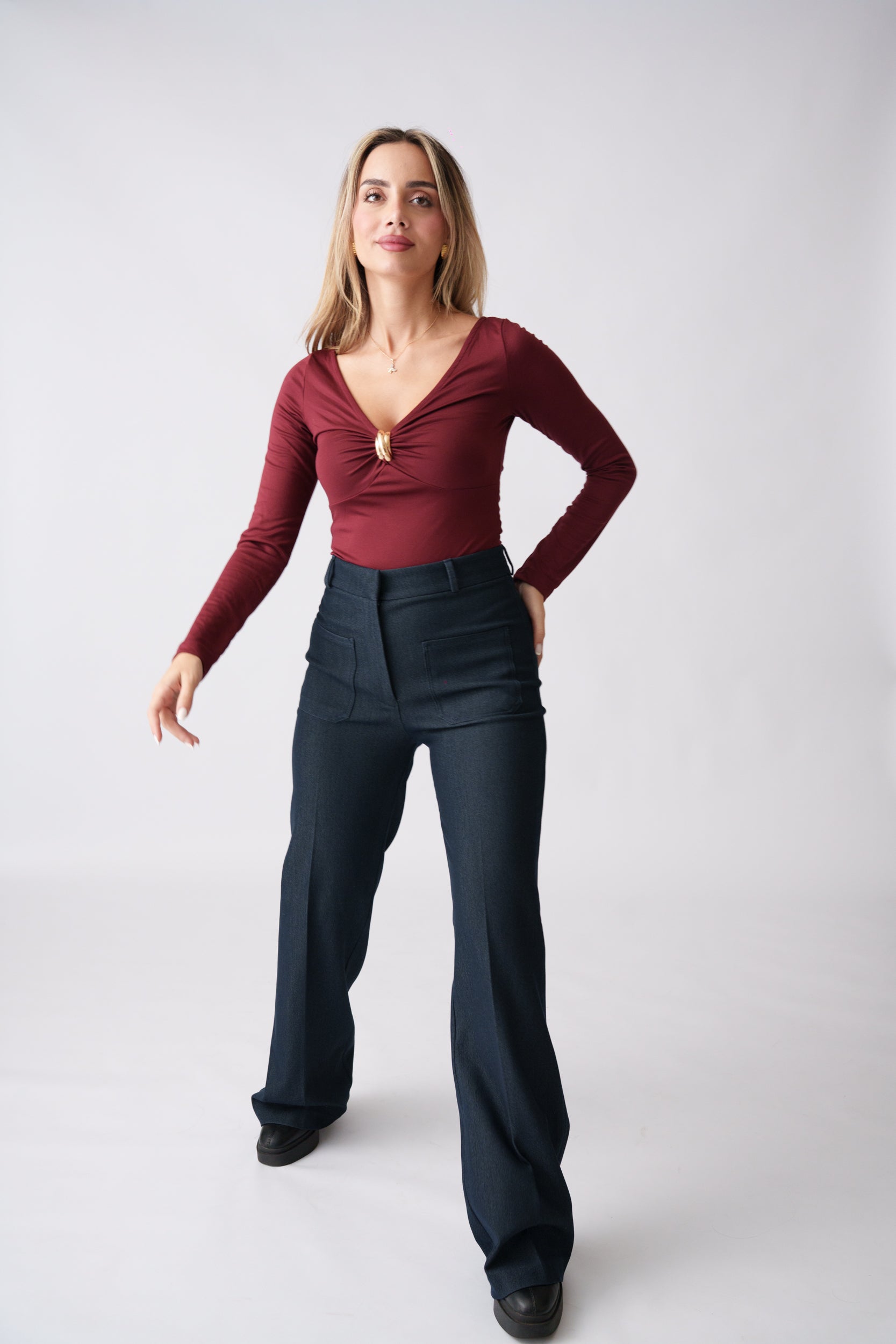 High Waist Pants –  Navy