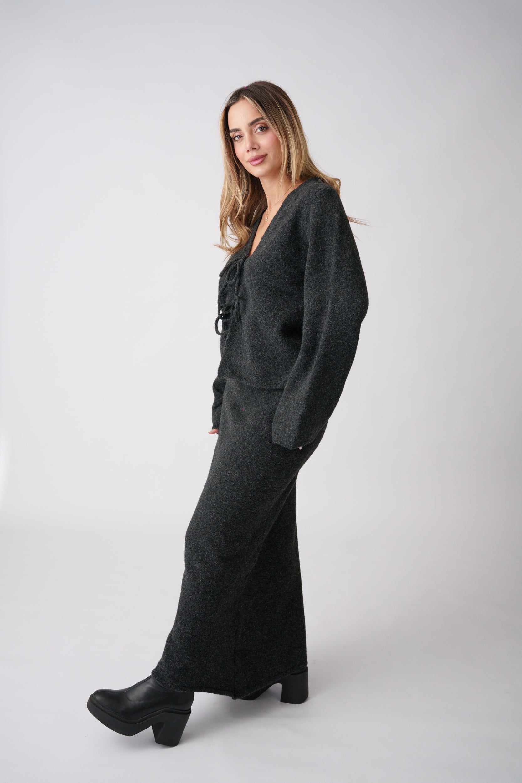 Knit Bow Set –  Black