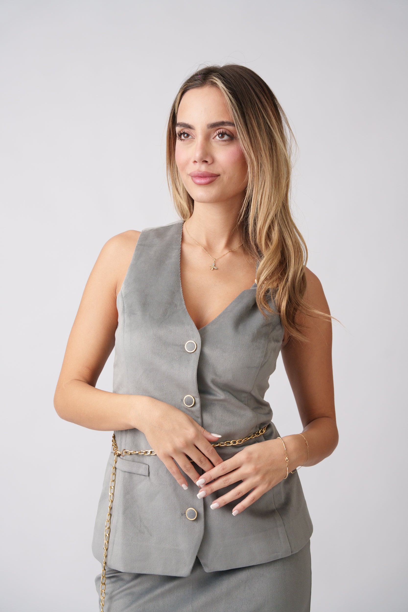 Tailored Maxi Set –  Grey