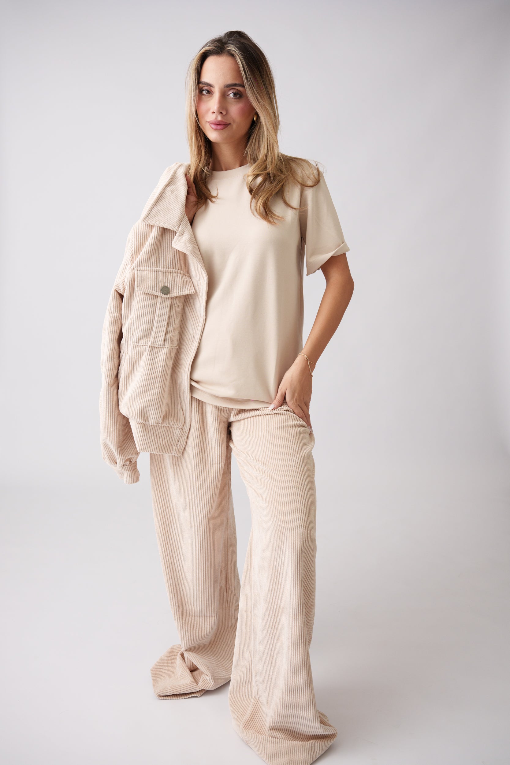 Corduroy 3-Piece Set –  Beige