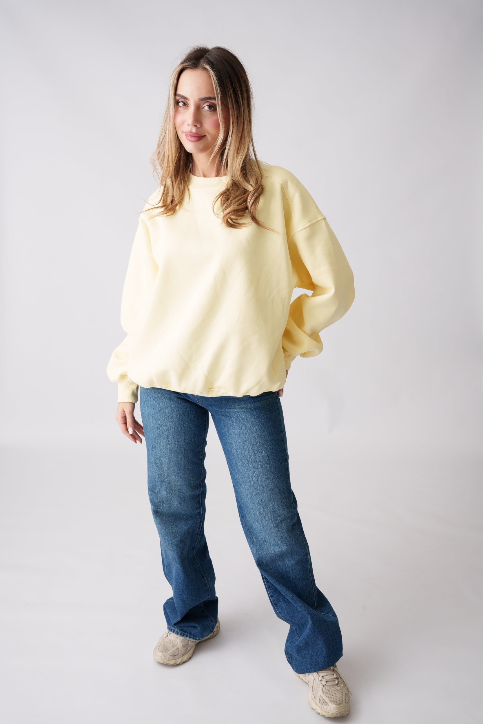 Basic Long Sleeve Sweatshirt – Soft Yellow