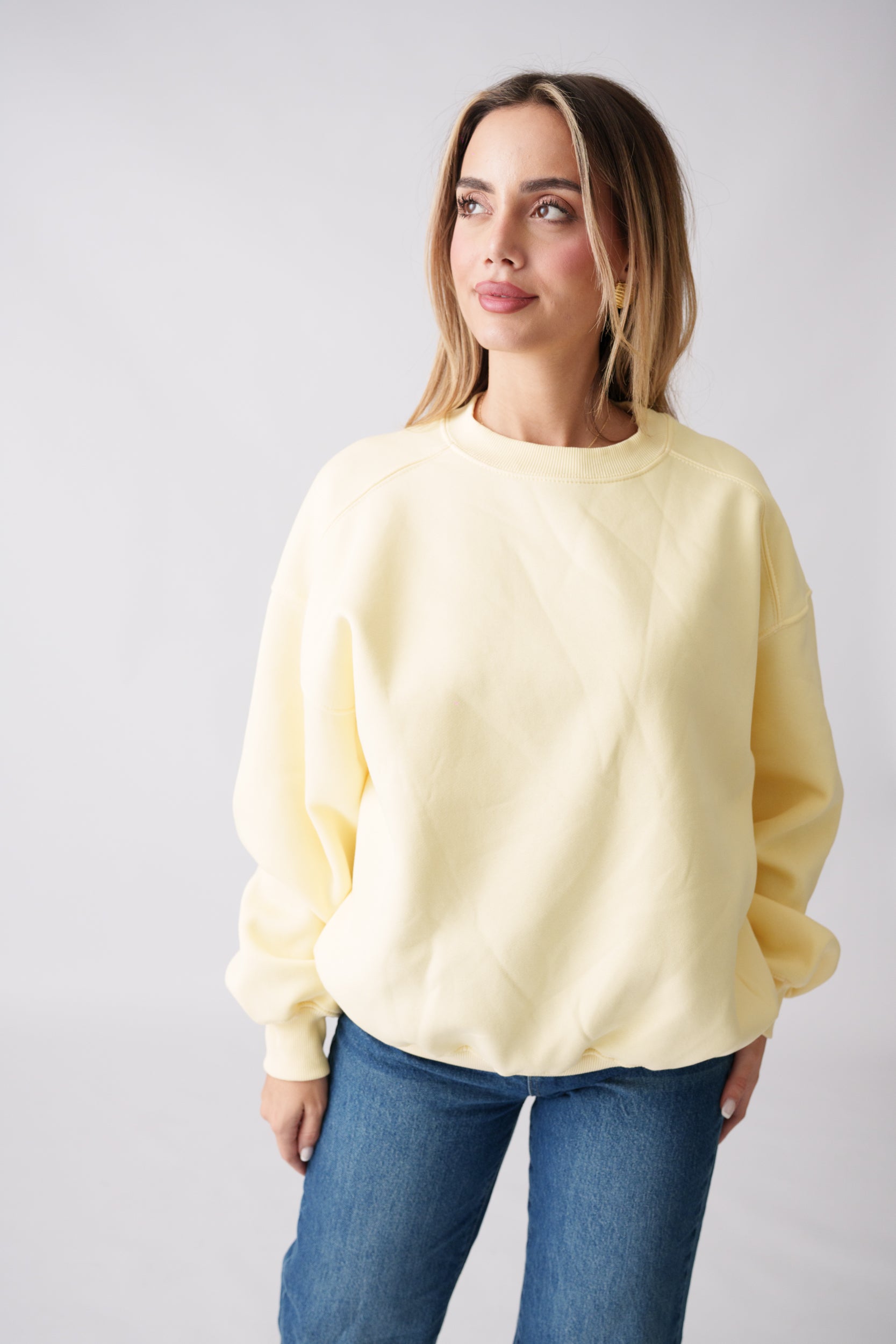 Basic Long Sleeve Sweatshirt – Soft Yellow