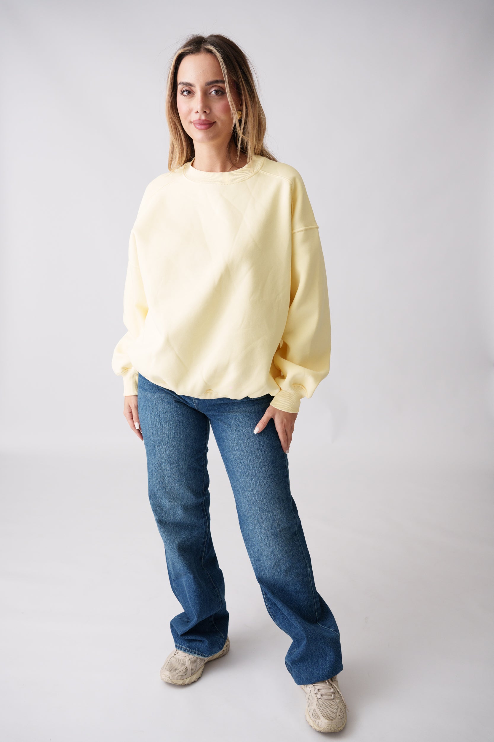 Basic Long Sleeve Sweatshirt – Soft Yellow