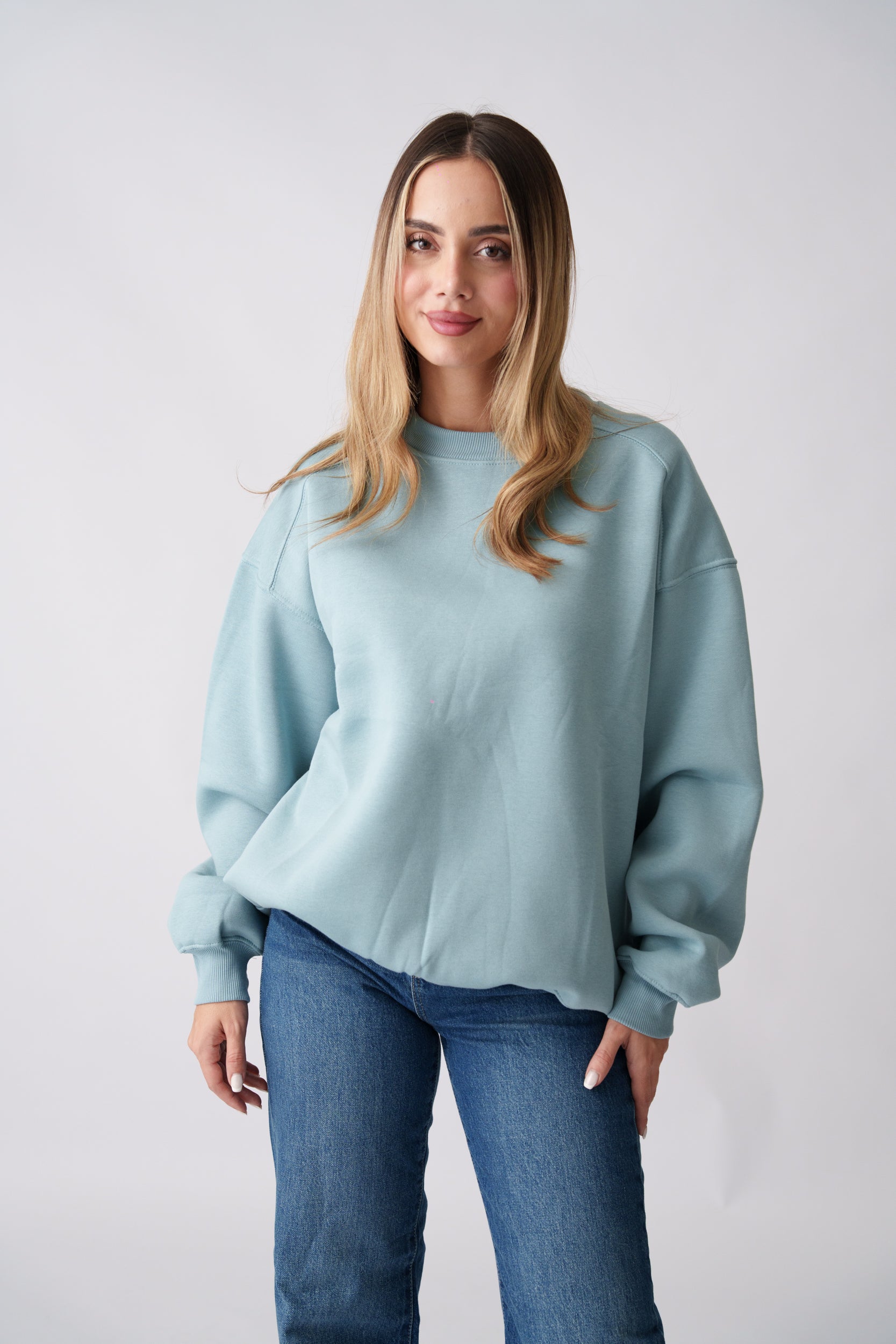Basic Long Sleeve Sweatshirt – Sky Blue