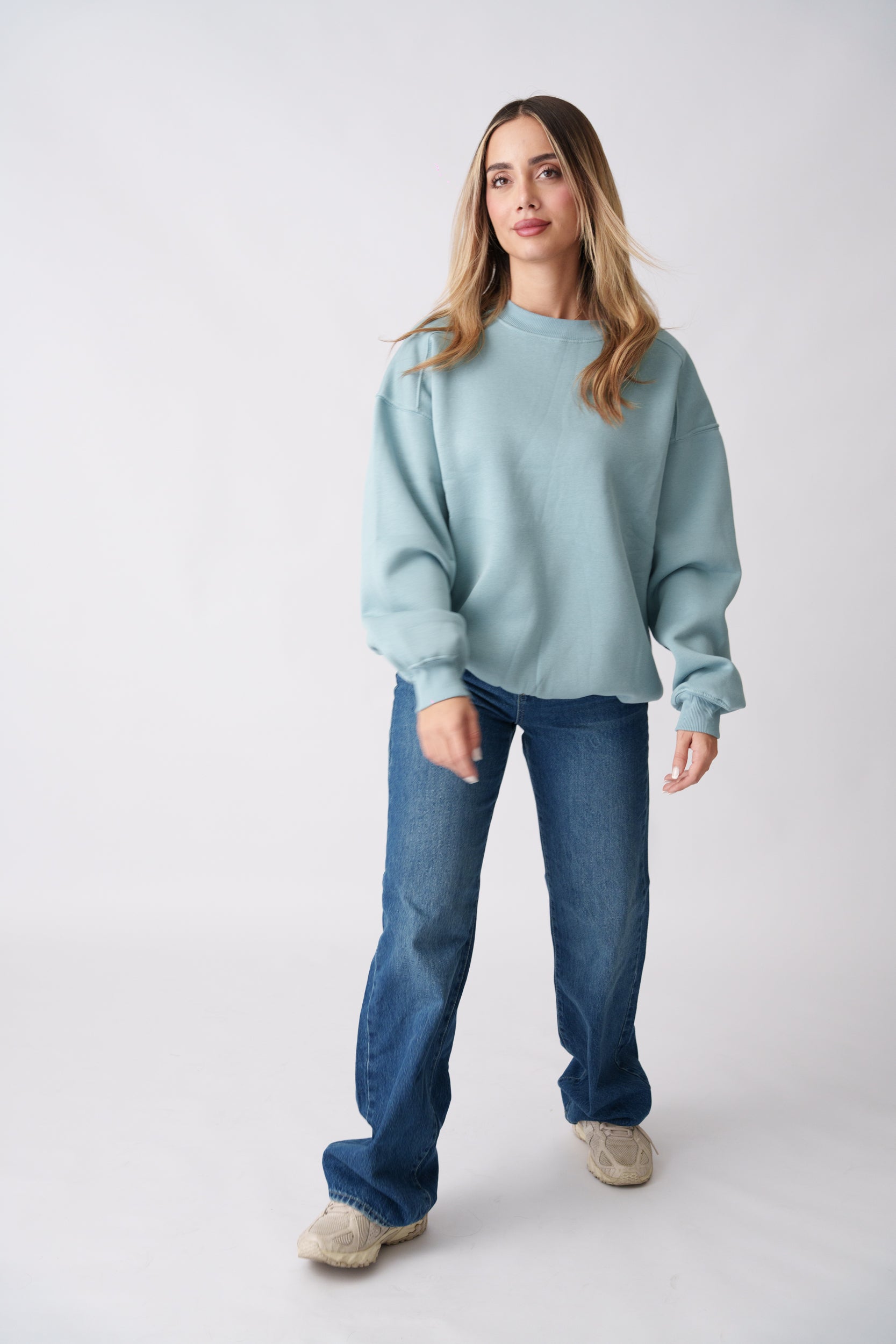 Basic Long Sleeve Sweatshirt – Sky Blue