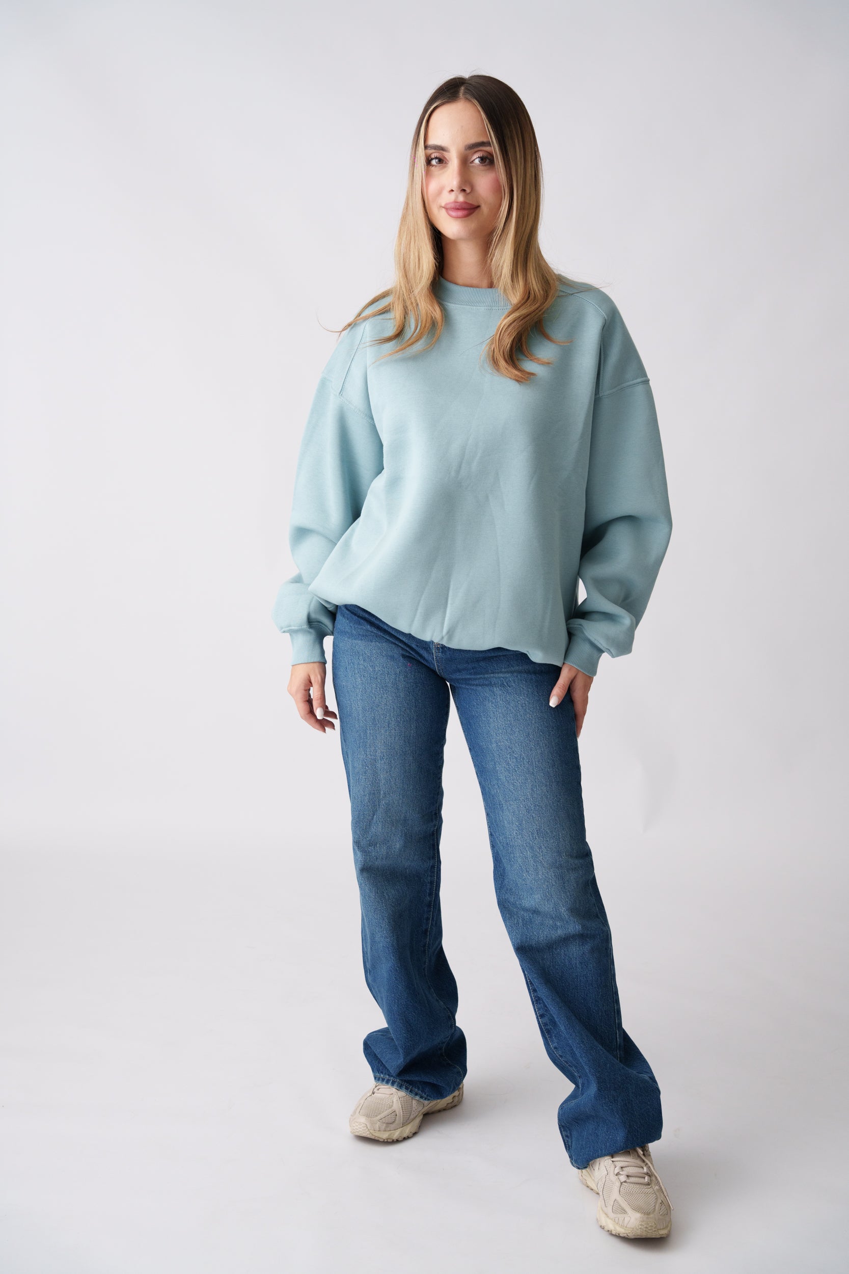 Basic Long Sleeve Sweatshirt – Sky Blue