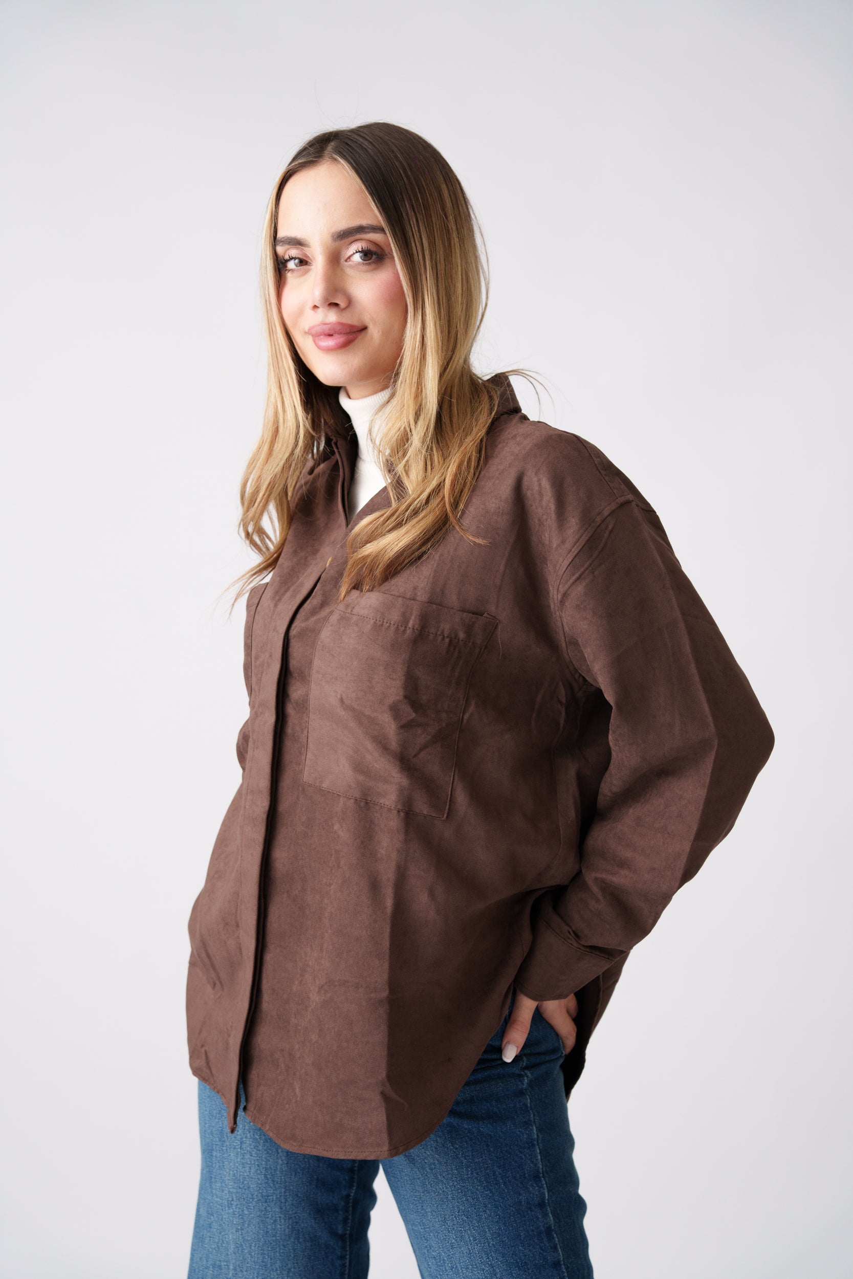 Suede Overshirt – Brown