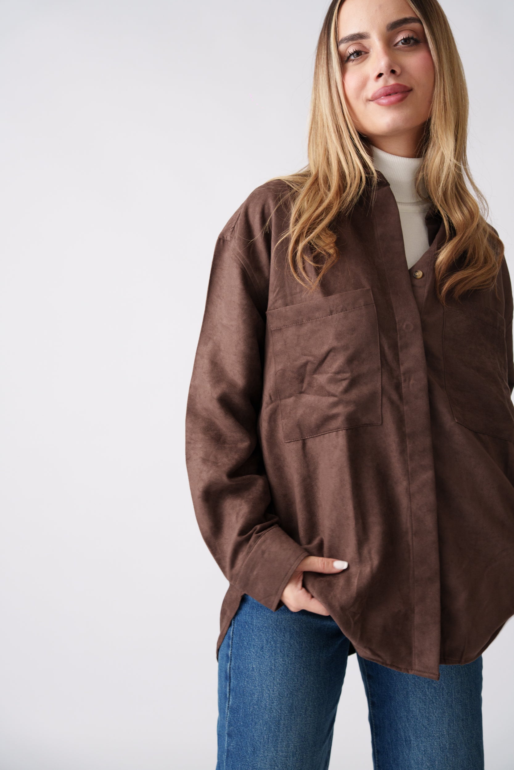 Suede Overshirt – Brown