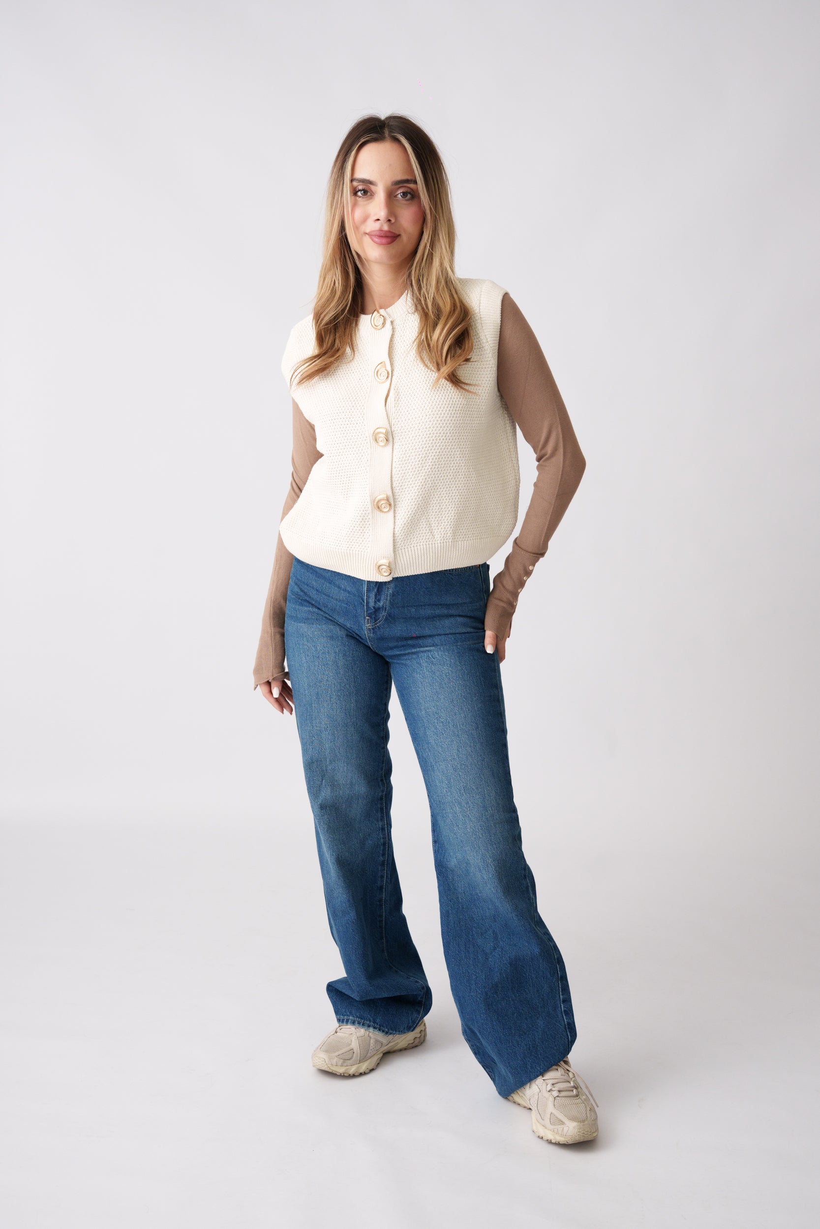 Knit Waistcoat –  Cream