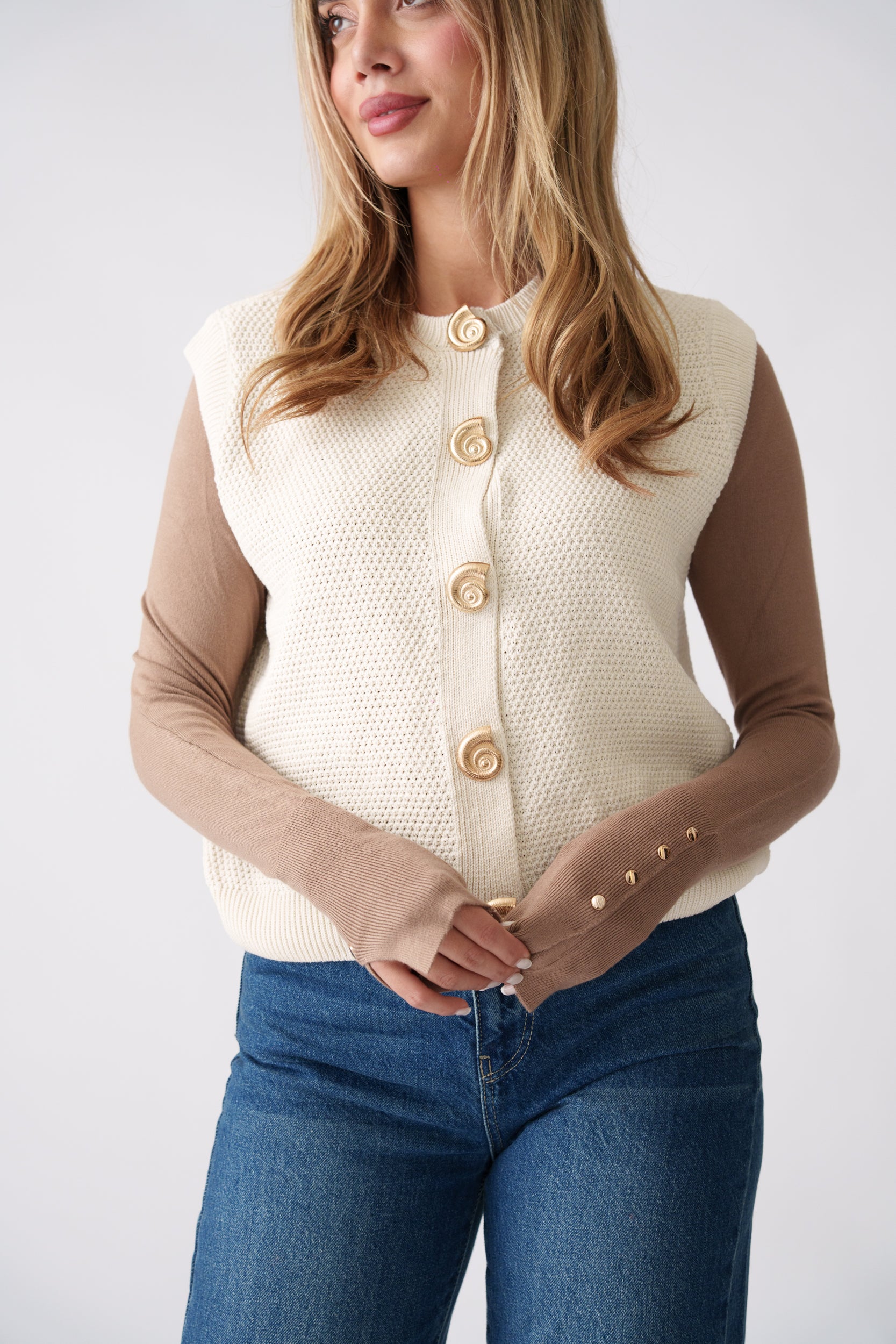 Knit Waistcoat –  Cream