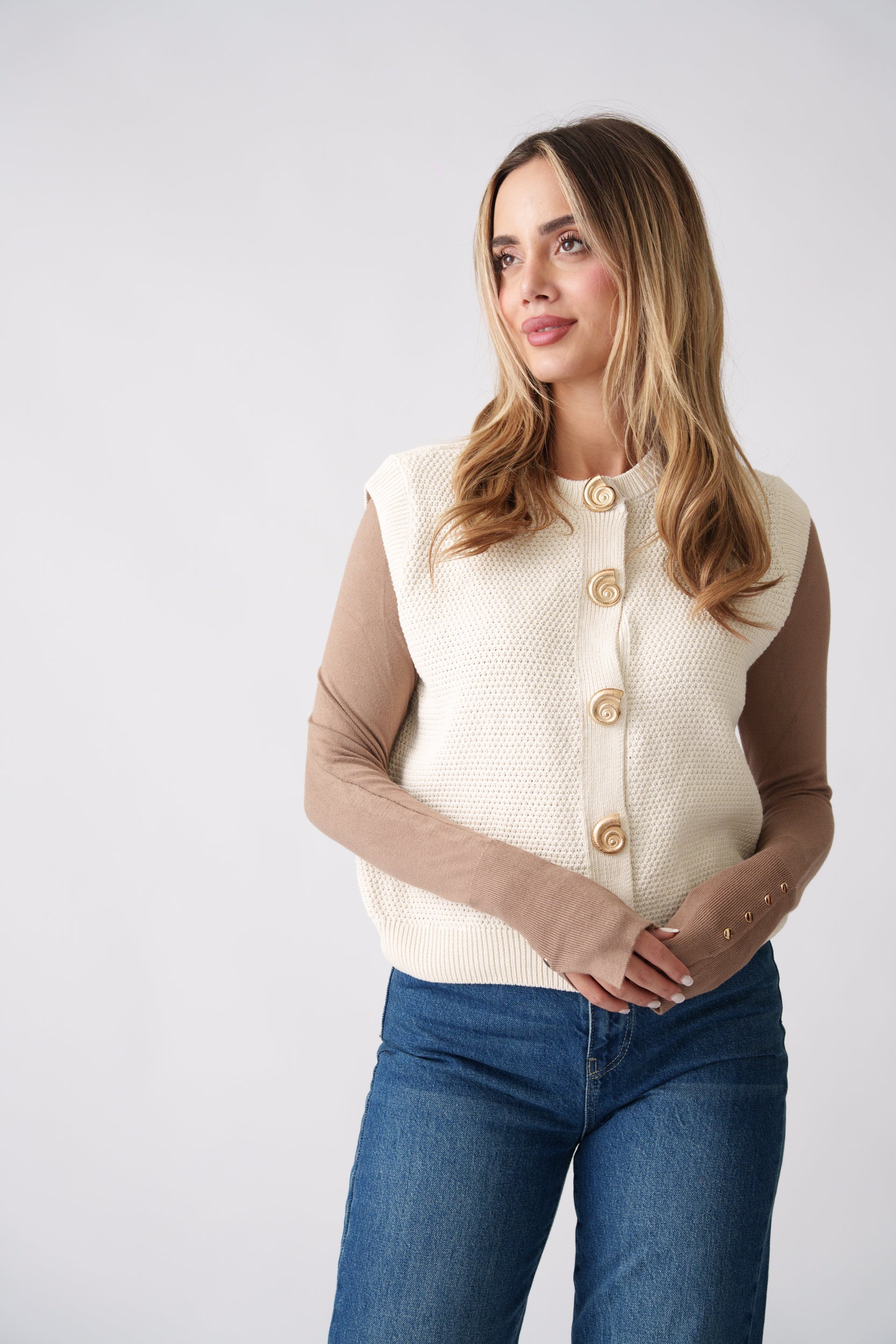 Knit Waistcoat –  Cream