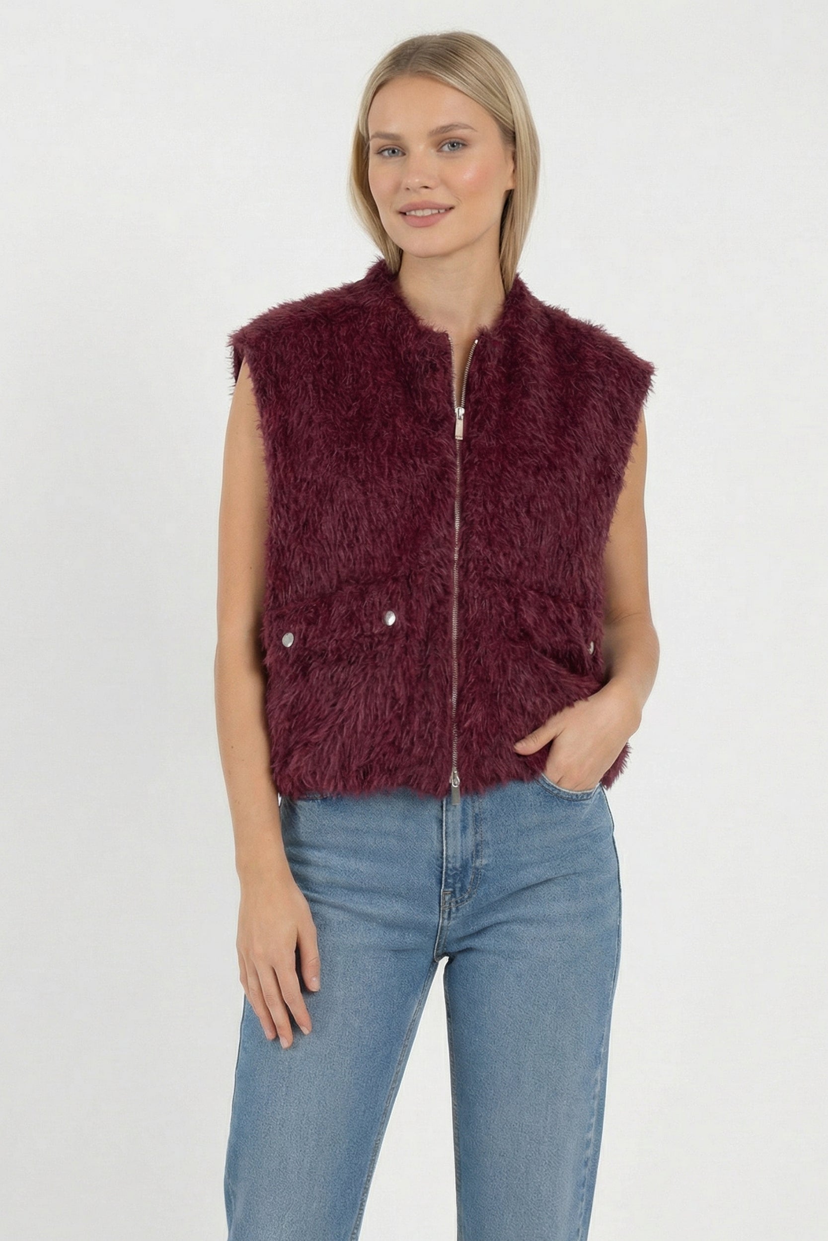 Faux Fur Zip Vest