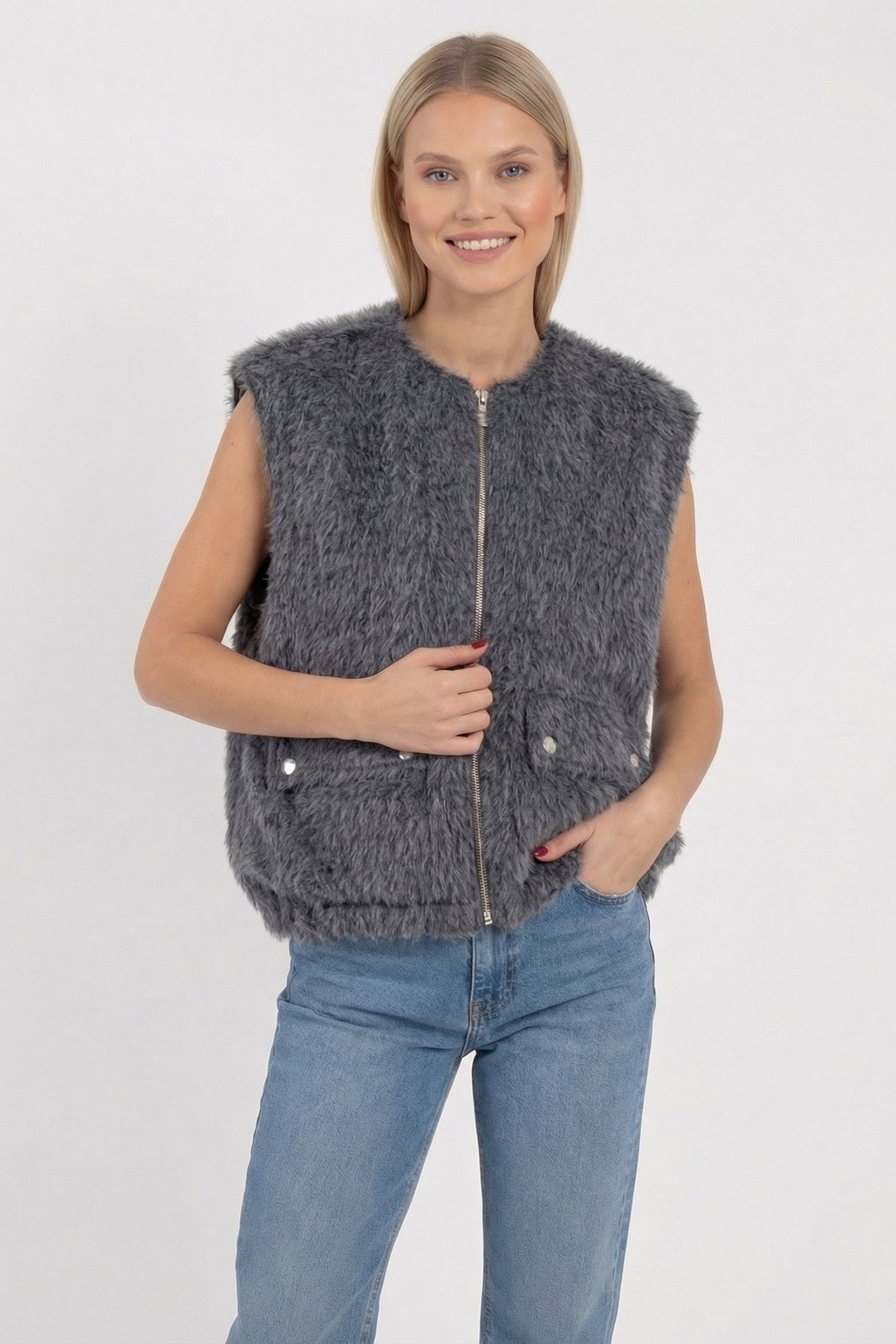 Faux Fur Zip Vest
