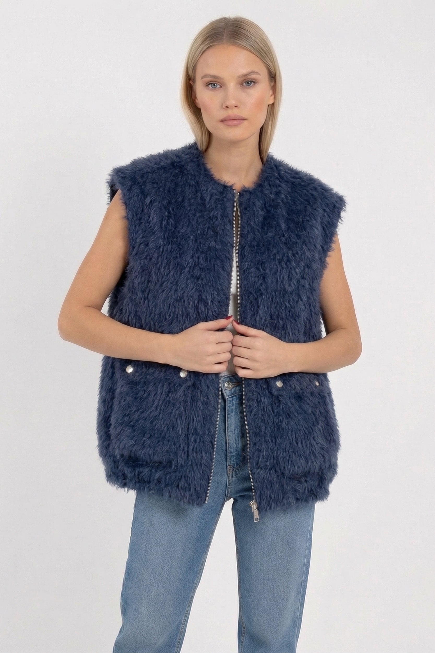 Faux Fur Zip Vest