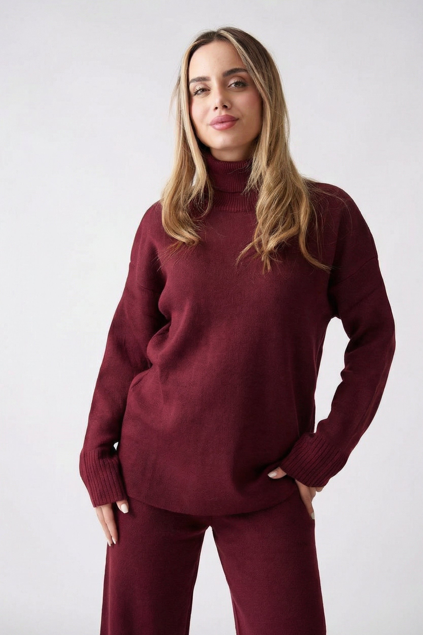 Soft Knit High Neck Set